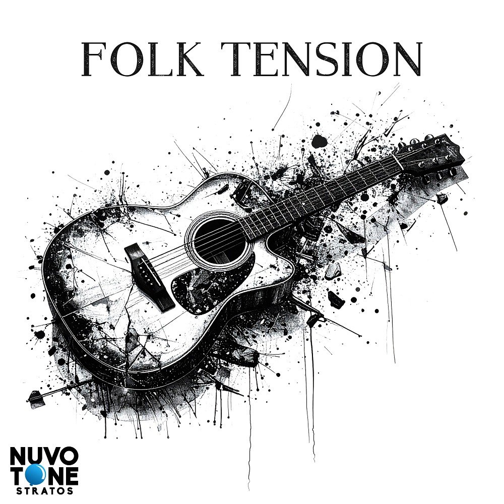 A stylized acoustic guitar on a white background